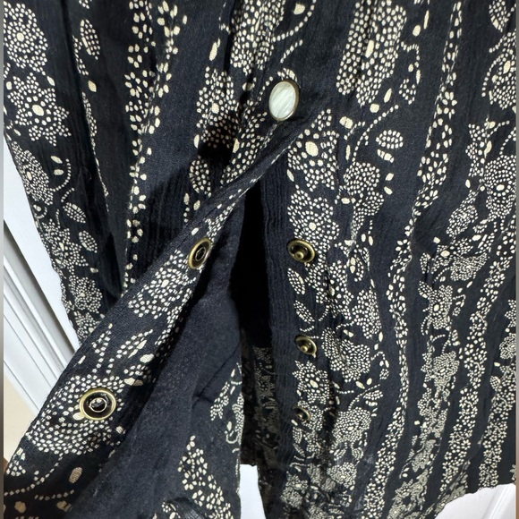 THE GREAT. Black and Cream Floral Maxi Skirt - Picture 6 of 13